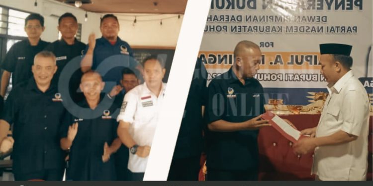 Didampingi Pengurus DPW, Iwan Adam Serahkan Hasil Pleno DPD Nasdem Ke DPC Gerindra Pohuwato