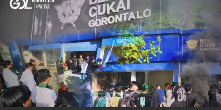 Soal Rokok Ilegal, HMI Badko SulutGo Demo Kantor Bea Cukai Gorontalo