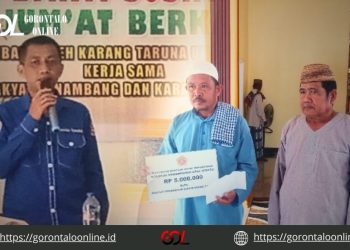 Lewat Karang Taruna, Rakyat Penambang Bantu Pembangunan Masjid Al Munawwarah di Desa Teratai
