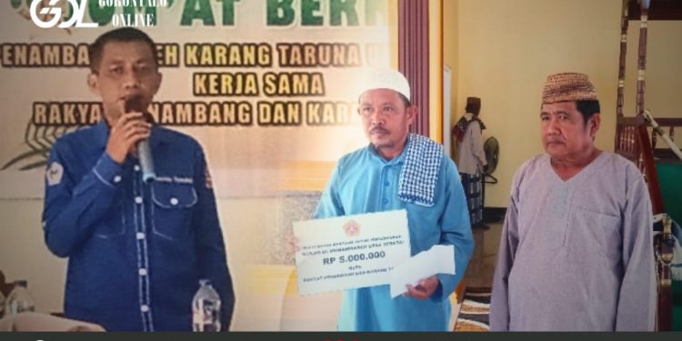 Lewat Karang Taruna, Rakyat Penambang Bantu Pembangunan Masjid Al Munawwarah di Desa Teratai