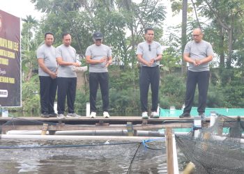 Dukung Program Ketahanan Pangan Presiden, Kapolda Gorontalo Hadiri Panen Ikan Lele