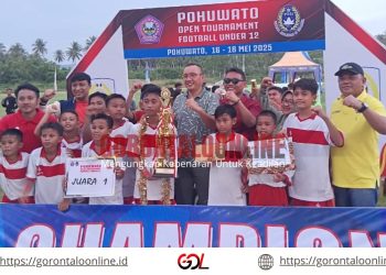 Hadiri Penutupan Tournamen SSB U-12, Aleg Provinsi Jhoni Dalanggo Beri Apresiasi