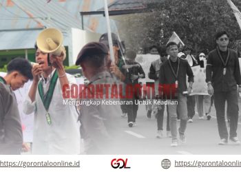 Demo Soal Tambang Ilegal oleh HMI Pohuwato Warnai HUT Bhayangkara ke-79