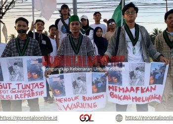 HMI Pohuwato Gelar Aksi Bisu, Tuntut Copot Oknum Polisi Brutal