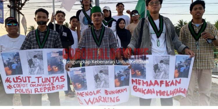 HMI Pohuwato Gelar Aksi Bisu, Tuntut Copot Oknum Polisi Brutal