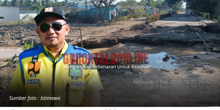 Akibat Sedimen Kiriman Dari Aktivitas Pertambangan Bulangita, Dinas PU Pohuwato Bongkar Jalan Di Palopo