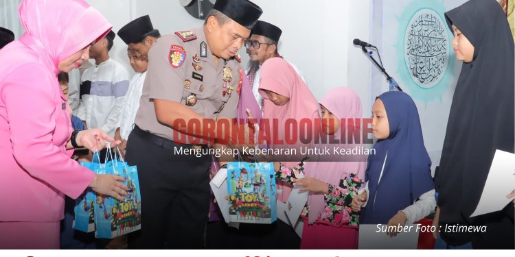 Kapolres Pohuwato dan Bhayangkari Berbagi Santunan di Pesantren Hidayatullah