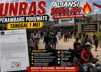 Tunduk Tertindas Bangkit Melawan,Ribuan Penambang Pohuwato Gelar Unras 1 Mei, Hentikan Kriminalisasi Jadi Poin Utama