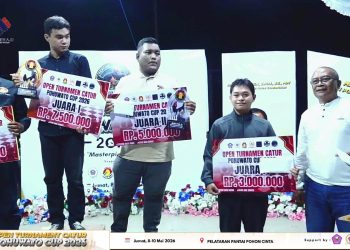 Jauh – Jauh Dari Banten,Fatikh plazgozz Naik Podium Dua Di Open Turnamen Catur Pohuwato Cup 2026