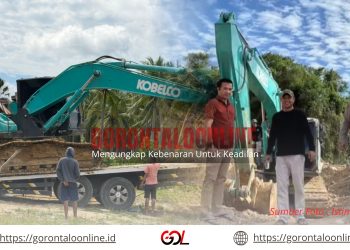 Sita Ekskavator Kobelco, Satreskrim Polres Pohuwato Obrak-Abrik Tambang Emas Ilegal di Desa Teratai