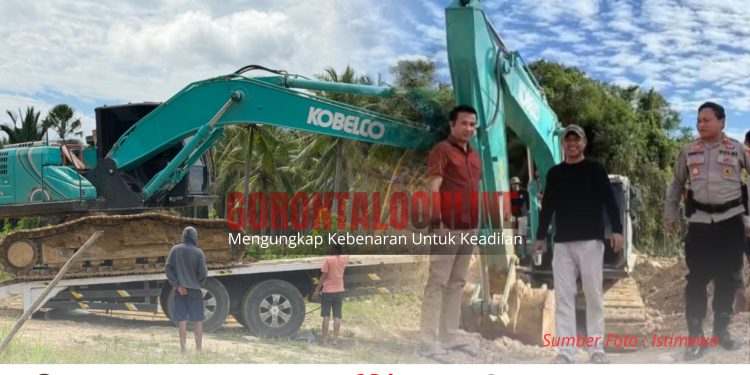 Sita Ekskavator Kobelco, Satreskrim Polres Pohuwato Obrak-Abrik Tambang Emas Ilegal di Desa Teratai