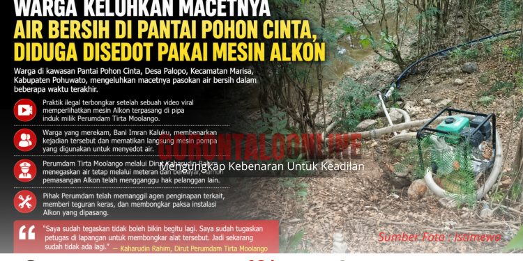 Sedot Air Pakai Alkon,PDAM Tirta Moolango Enggan Beri Saksi Tegas Ke Pemilik Penginapan