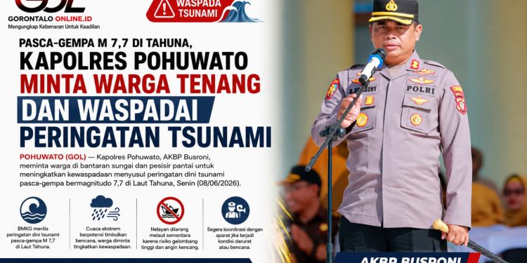Gempa M 7,7 di Tahuna Terasa Di Pohuwato, Kapolres AKBP Busroni Minta Warga Tenang