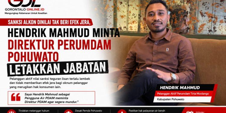 Sanksi Dinilai Tak Beri Efek Jera, Hendrik Mahmud Minta Direktur Perumdam Pohuwato Letakkan Jabatan