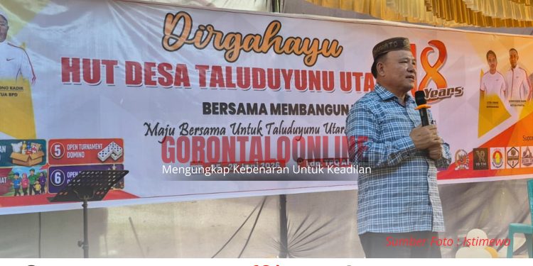HUT ke-18 Taluduyunu Utara, Beni Nento : Jadikan Modal Utama Membangun Desa Yang Maju,Harmonis, Dan Berdaya Saing