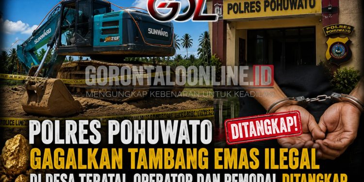 Polres Pohuwato Gagalkan Tambang Emas Ilegal di Desa Teratai, Operator dan Pemodal Ditangkap