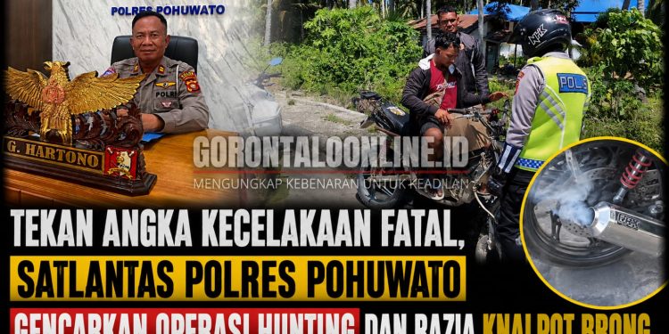 Tekan Angka Kecelakaan, Satlantas Polres Pohuwato Gencarkan Operasi Hunting dan Razia Knalpot Brong