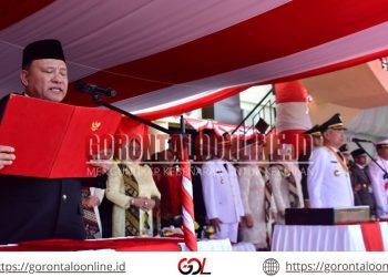 Upacara HUT ke-81 RI di Lapangan Polres Pohuwato Berlangsung Khidmat, Ketua DPRD Beni Nento Bacakan Teks Proklamasi