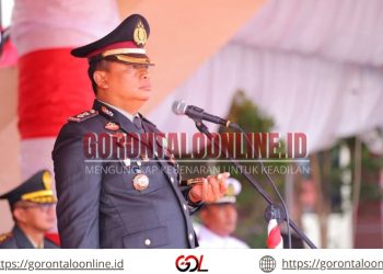 Kapolres Pohuwato Pimpin Upacara Penurunan Bendera HUT ke-81 RI di Mapolres