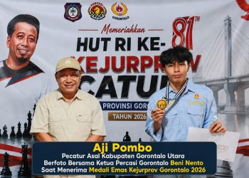 Aji Pombo Pecatur Asal Gorut Raih Peringkat 1 Kejurprov Gorontalo 2026,Siap Berlaga Dikejurnas Banten