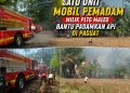 Kebakaran Dipaguat,Mobil Pemadam Milik PLTG Maleo Turut Membantu Padamkan Api